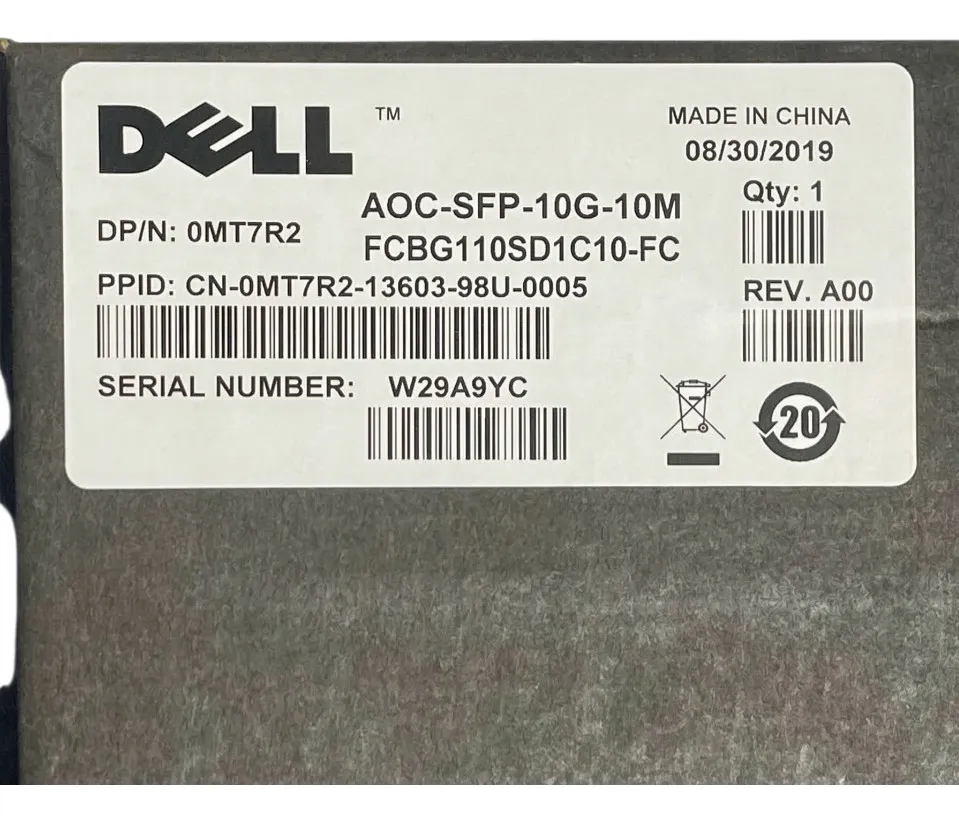 Cabo AOC DELL 10GB SFP+ 10M Ativo 0MT7R2 MT7R2 - Imagem 5