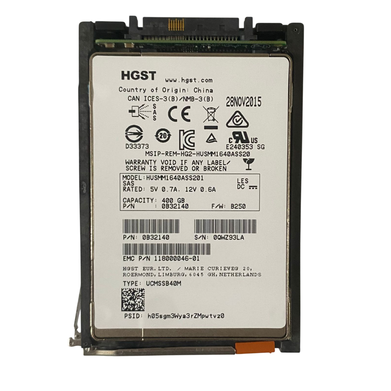 SSD EMC 400GB 2,5 SAS 12GBPs 005051586