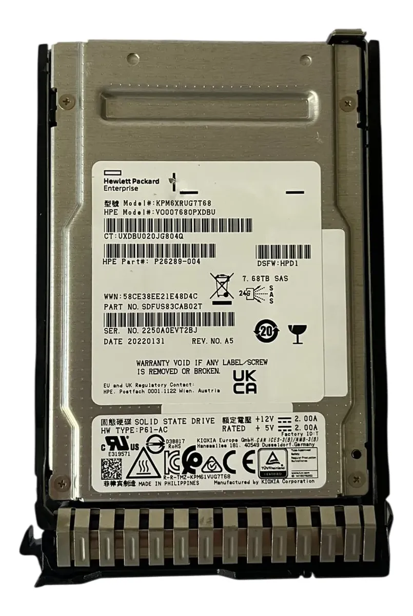 SSD SERVIDOR HP 7.68TB SAS 2,5 24GB NOVO - Imagem 2