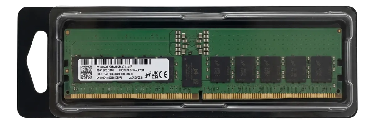 Memória MICRON 32GB 2RX8 DDR5-5600 RDIMM MTC20F2085S1RC56BG1 - Imagem 2