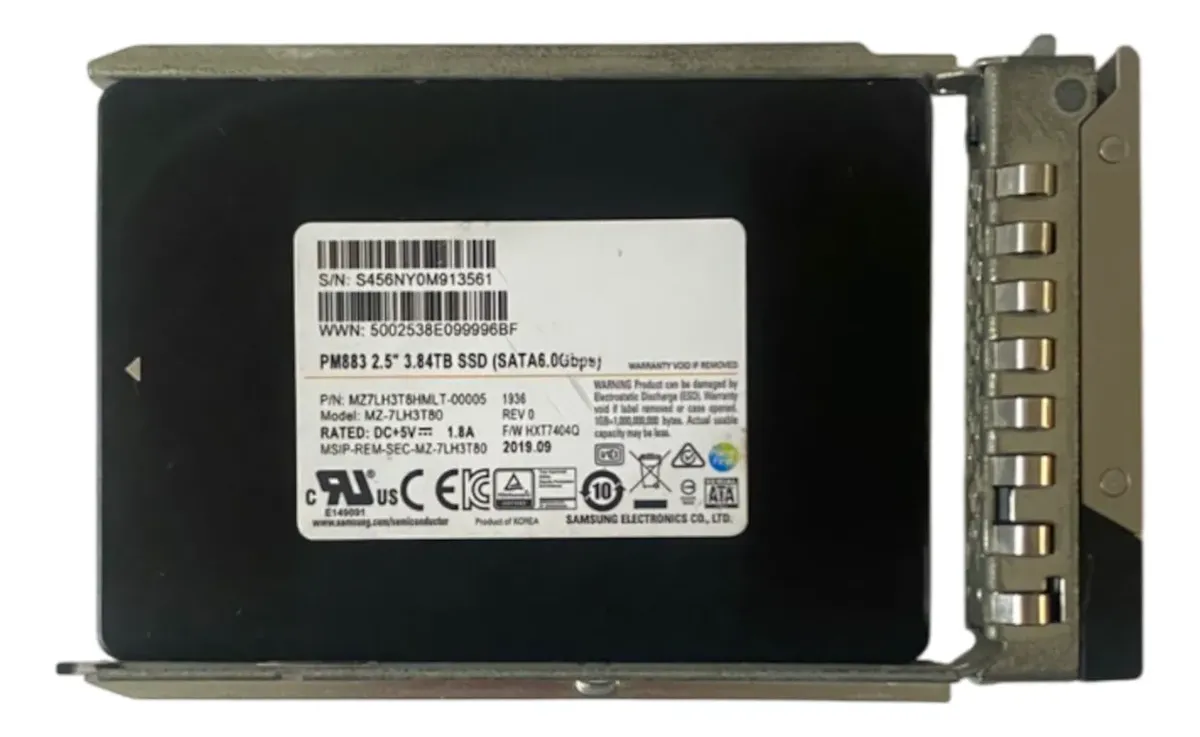 SSD Samsung PM883 3.84TB SATA 6GBPs 2,5 MZ7LH3T8HMLT NOVO - Imagem 3