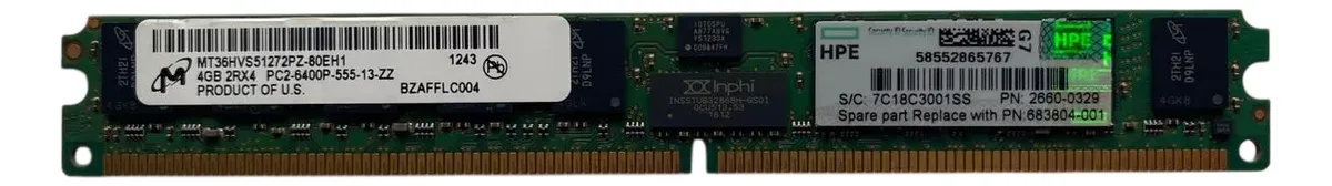Memória 3PAR HP 4GB 2Rx4 DDR2-800Mhz VLP RDIMM 683804-001 - Imagem 3