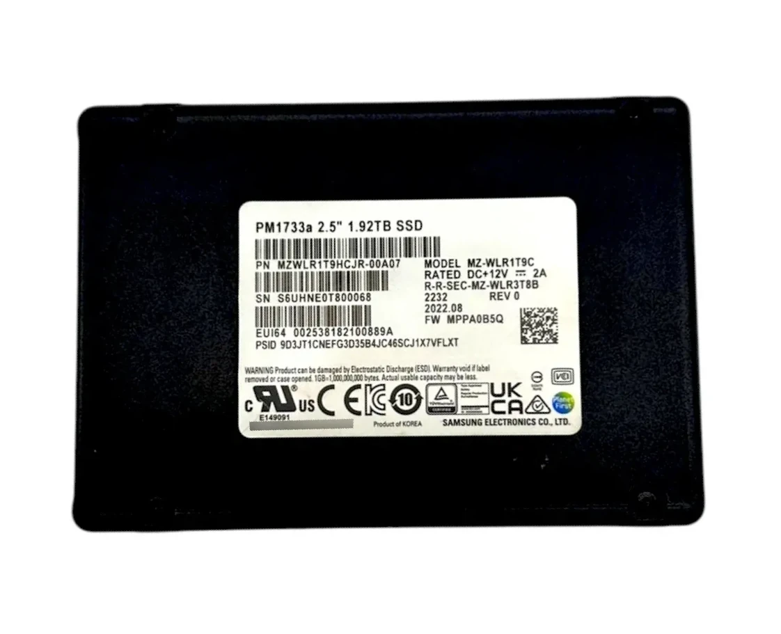 SSD Samsung PM1733a 1.92TB NVMe U.2 PCIe 4.0 2,5 MZ-WLR1T9C - Imagem 2