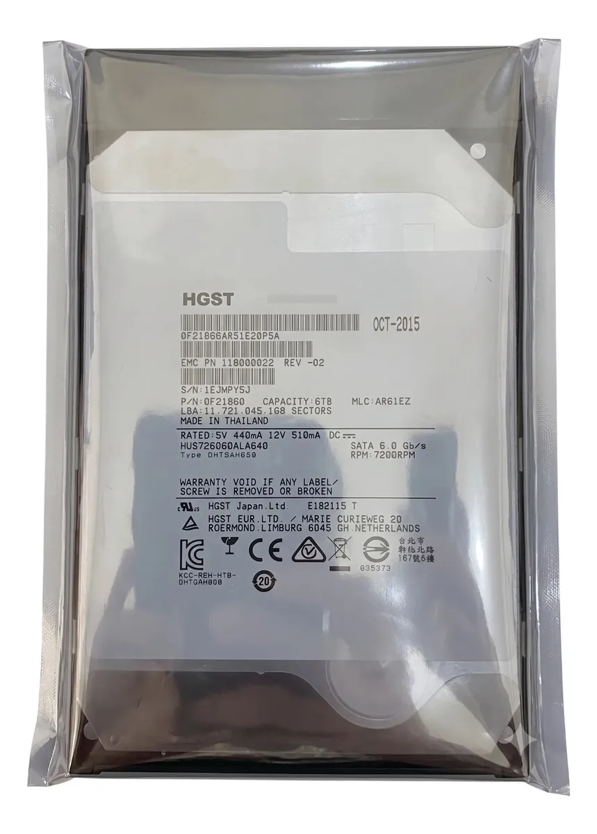 HD HGST/EMC 6TB 7.2K 3,5 SATA 6GBPs 0F21860 118000032 - Imagem 2