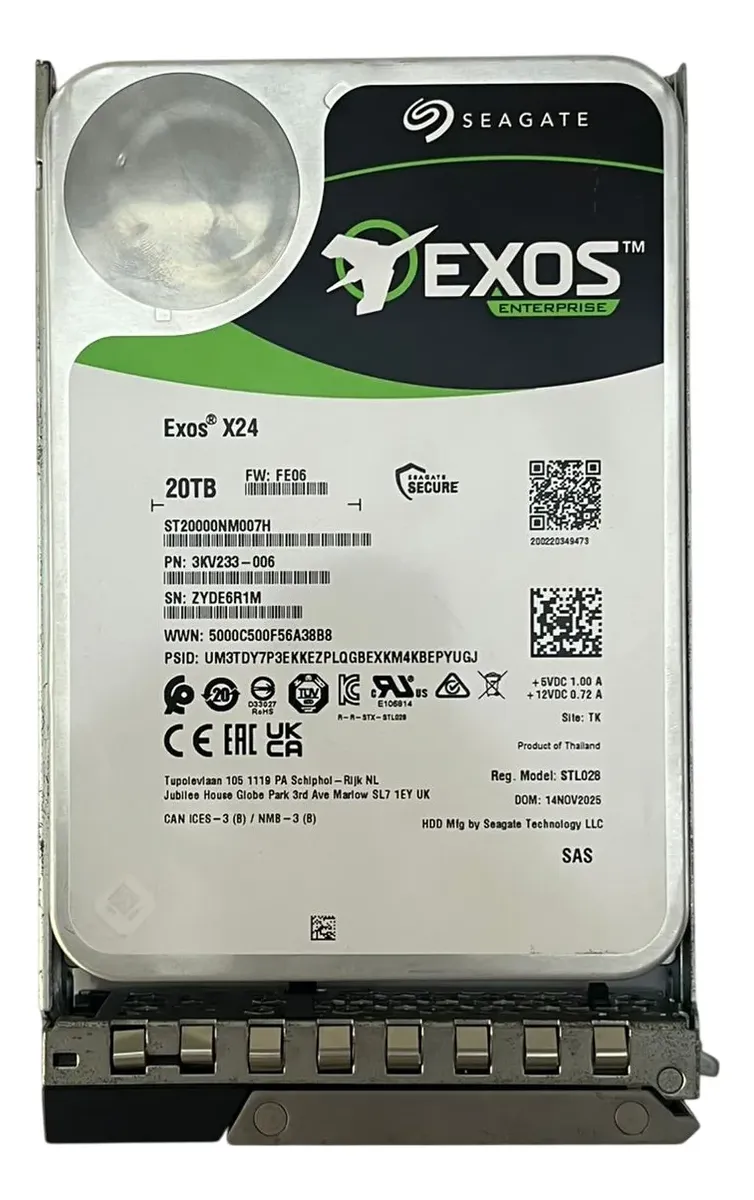 HD Seagate Exos X24 20TB 7.2K 3,5 SATA 12GBPs ST20000NM007H - Imagem 2
