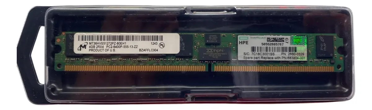 Memória 3PAR HP 4GB 2Rx4 DDR2-800Mhz VLP RDIMM 683804-001 - Imagem 2