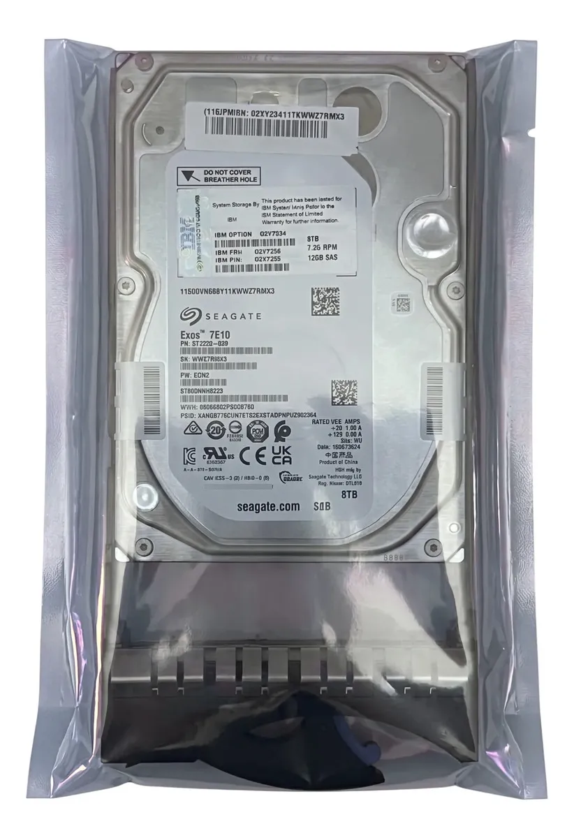 HD Seagate IBM Exos 8TB 7.2K 3,5 SAS 12GBPs ST8000NM022B 02XY234 - Imagem 3