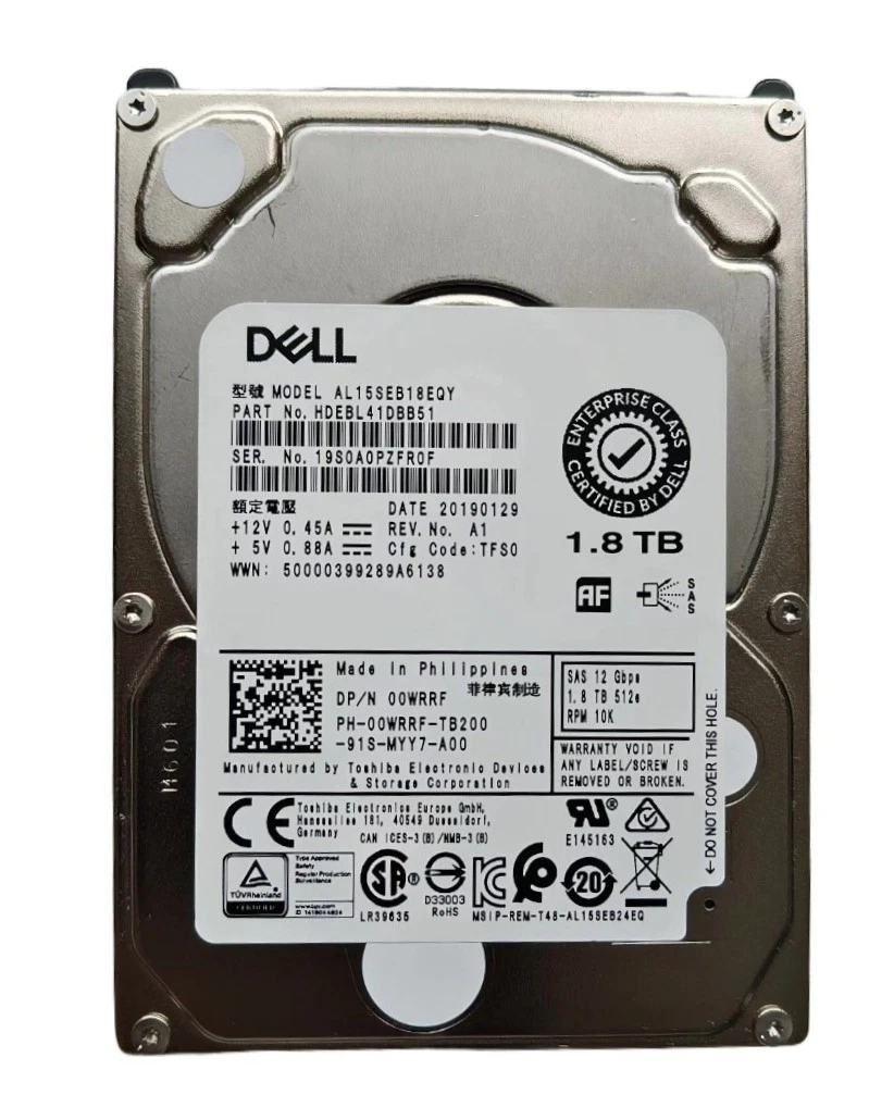HD DELL 1.8TB 10K 2,5 SAS 12GBPs 00WRRF 0WRRF - Imagem 2